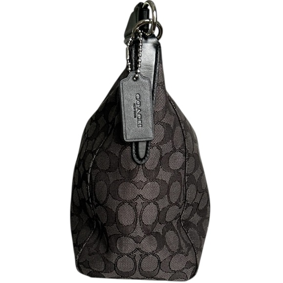 Coach East/West Celeste Hobo Black Smoke Signature Canvas Shoulder Bag F54936 - Picture 3 of 13